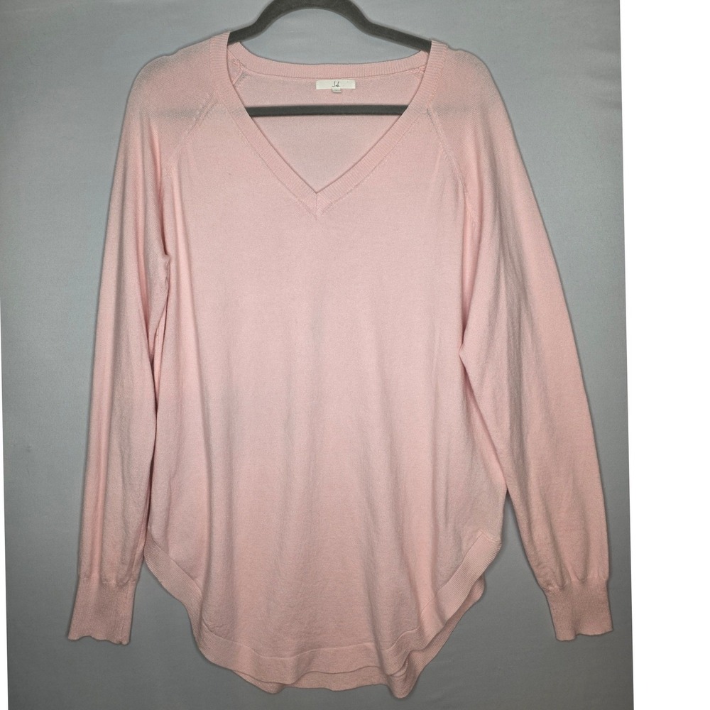 Joh Cashmere‎ blend Sadie Long sleeve Top sweater light pink XL